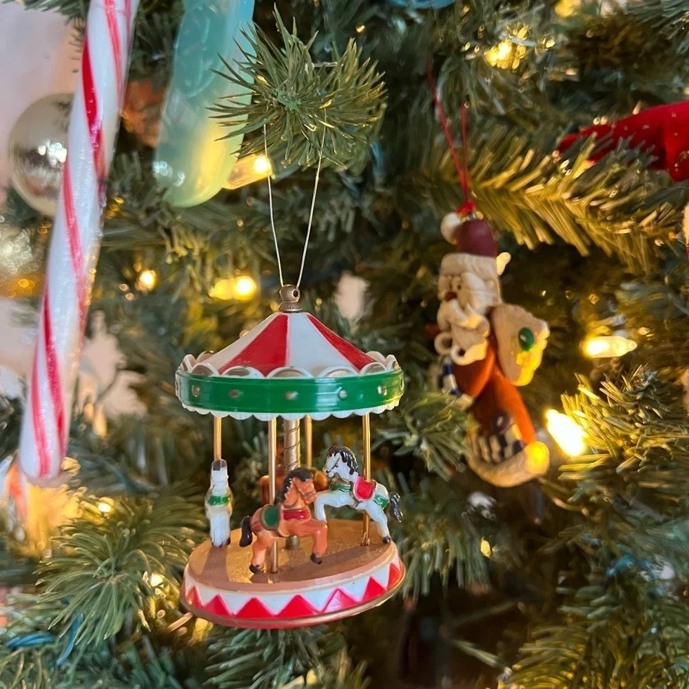 ❤️Rare Vintage 1974 Christmas Carousel Horse Ornament
